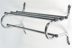 Traditional chrome coat rack with channel rod, #022-TMKCR
