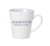 Homewood Suites 12-ounce latte mug; white ceramic mug with 1-color logo