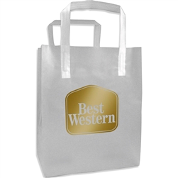 Best Western frosted shopping bag with metallic gold logo, No. 1229404G