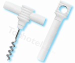 Mini bar corkscrew shown in white, plain/unimprinted, #679-3008/White