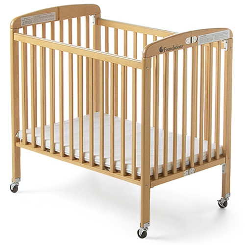 Foundations Hideaway Full Size Folding Drop Side Crib Item 767