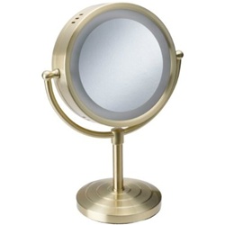 Jerdon First Class 5X Lighted Table Top Mirror, Chrome, No. 780-HL745B