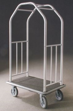 Glaro Glider 6500 satin aluminum premium bellman cart will last a lifetime, No.783-6500